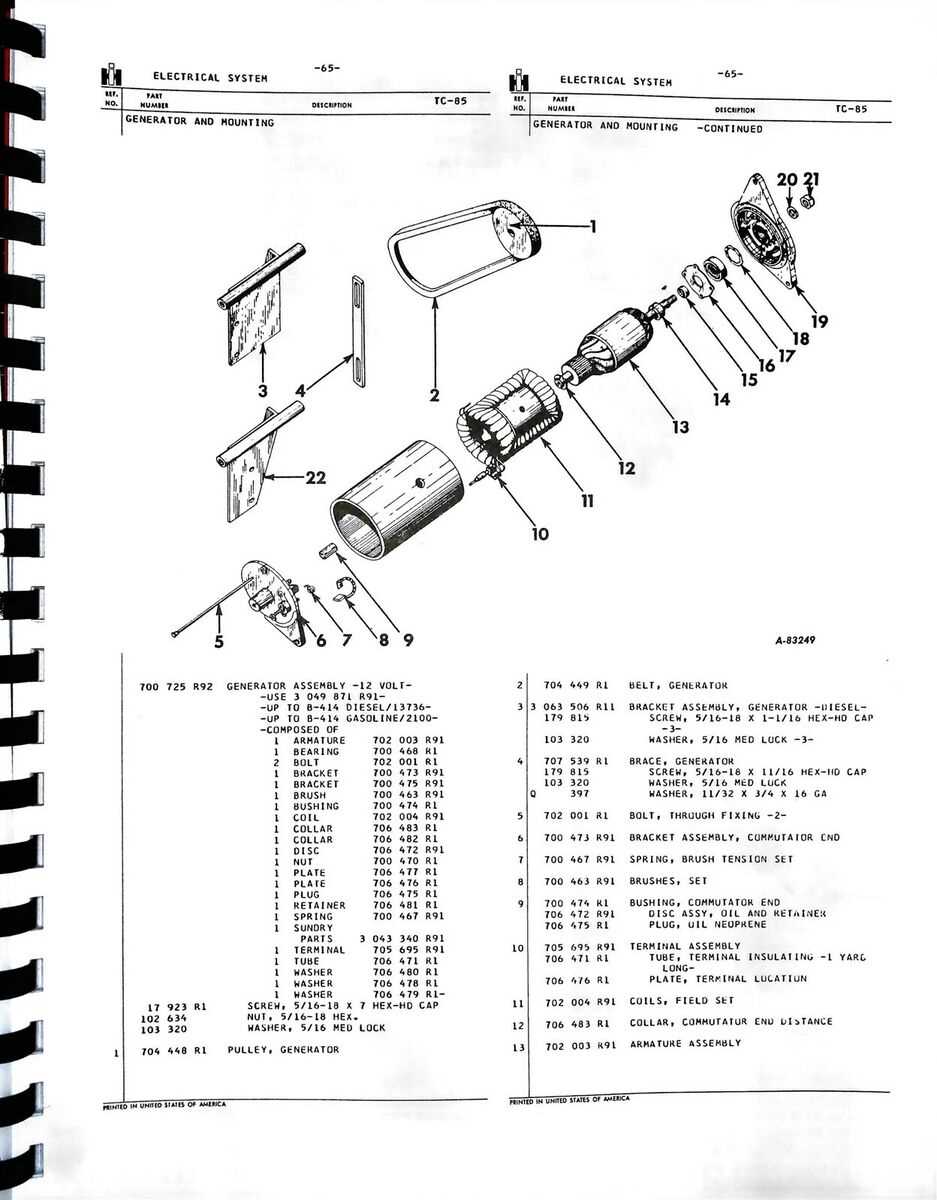 international b414 parts diagram