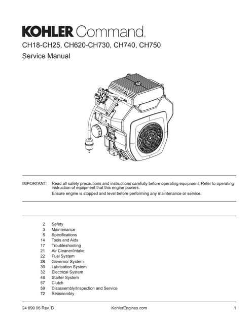 kohler cv740 parts diagram