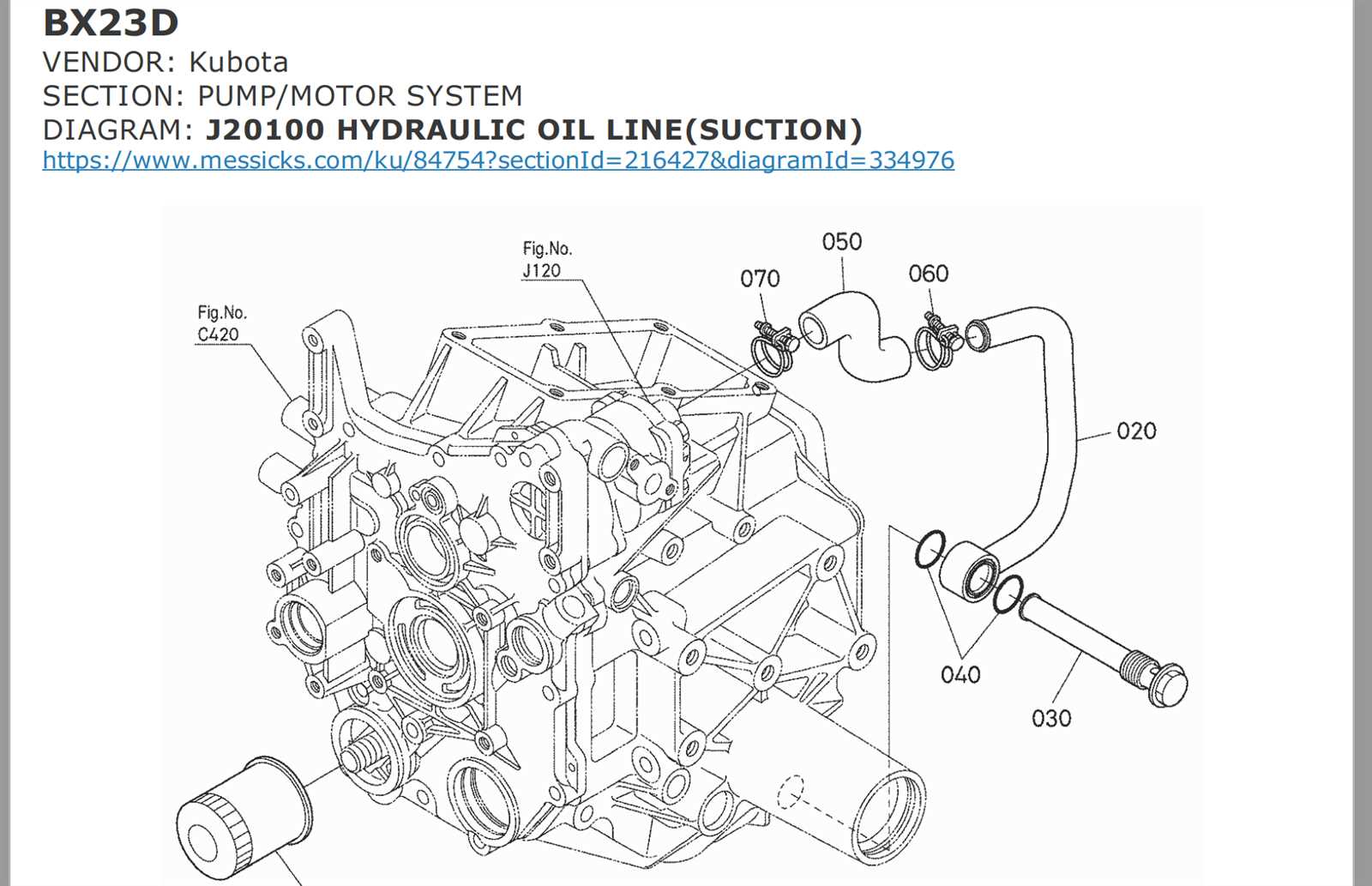 kubota bx23 parts diagram