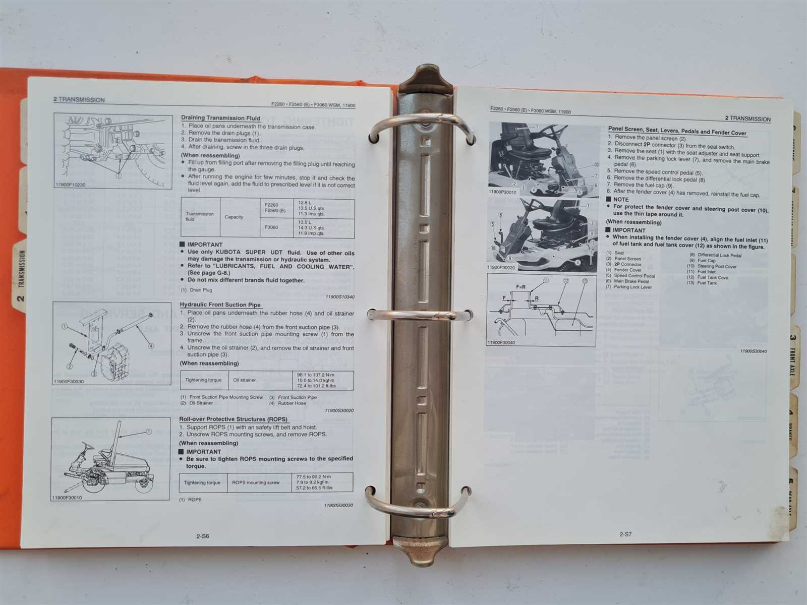 kubota f2560 parts diagram