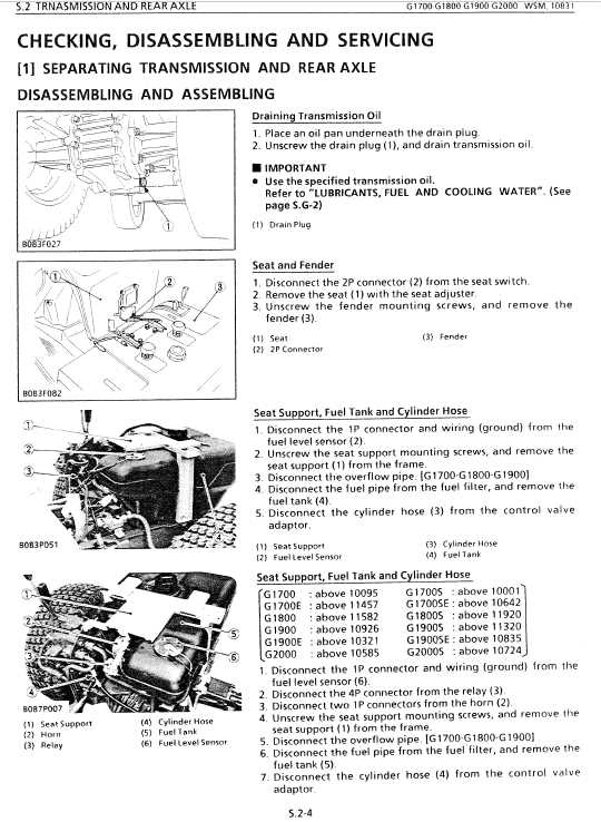 kubota g1700 parts diagram