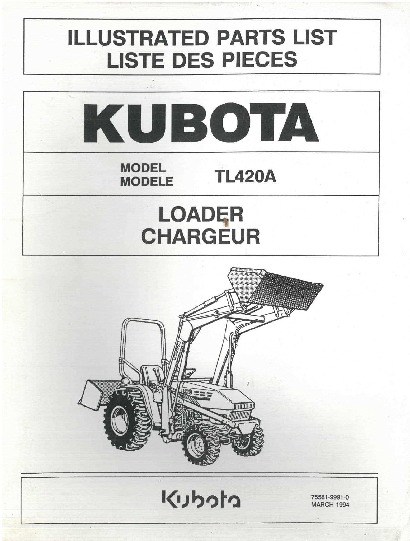 kubota loader parts diagram