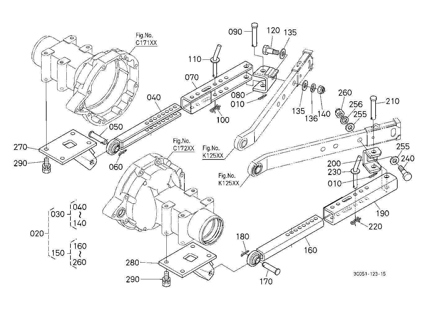 kubota three point hitch parts diagram
