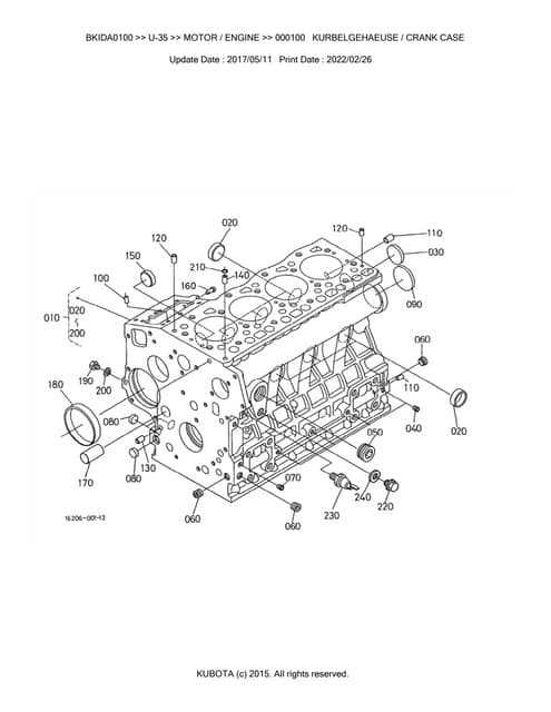 kubota u35 4 parts diagram