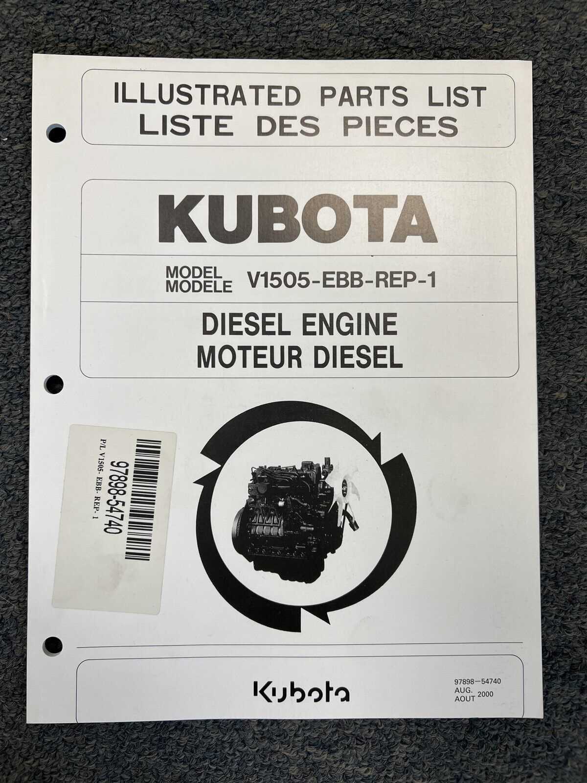 kubota v1505 parts diagram