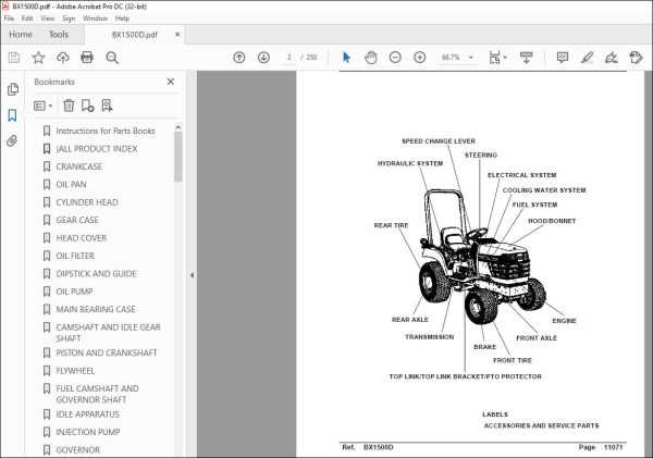 kubota x1100c parts diagram