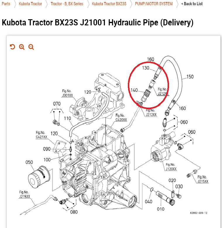 kubota bx23s backhoe parts diagram