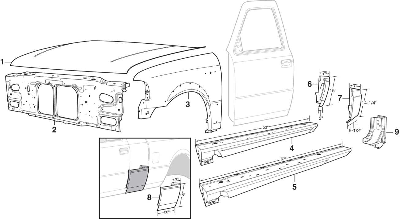 ford ranger door parts diagram