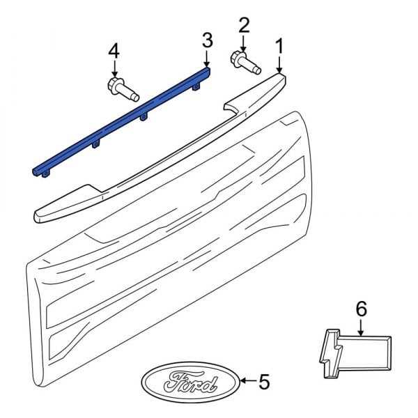 ford f350 tailgate parts diagram