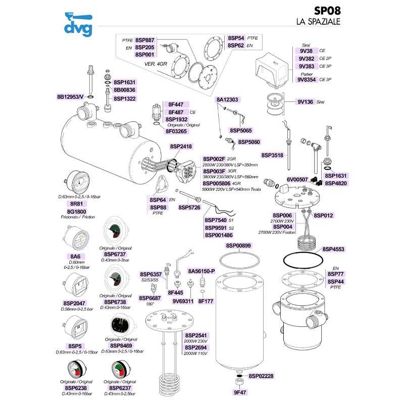 la spaziale s2 parts diagram