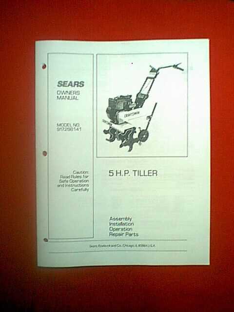 craftsman tiller   model 917 parts diagram