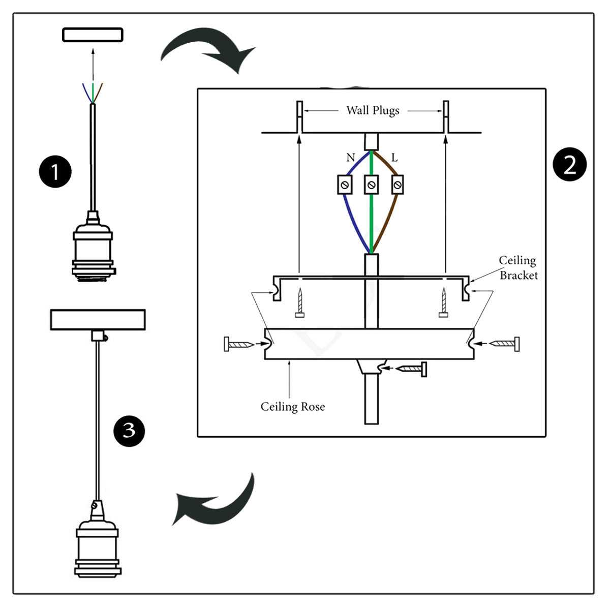 parts of a light fixture diagram