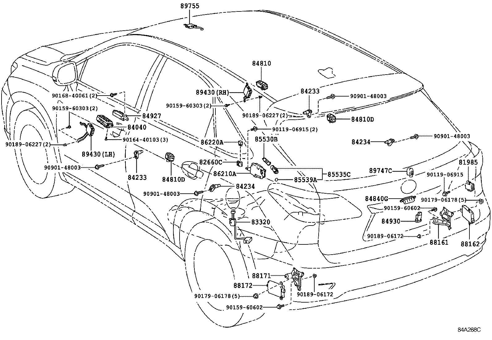 lexus rx 350 body parts diagram