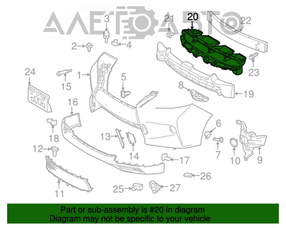 lexus rx 350 front bumper parts diagram