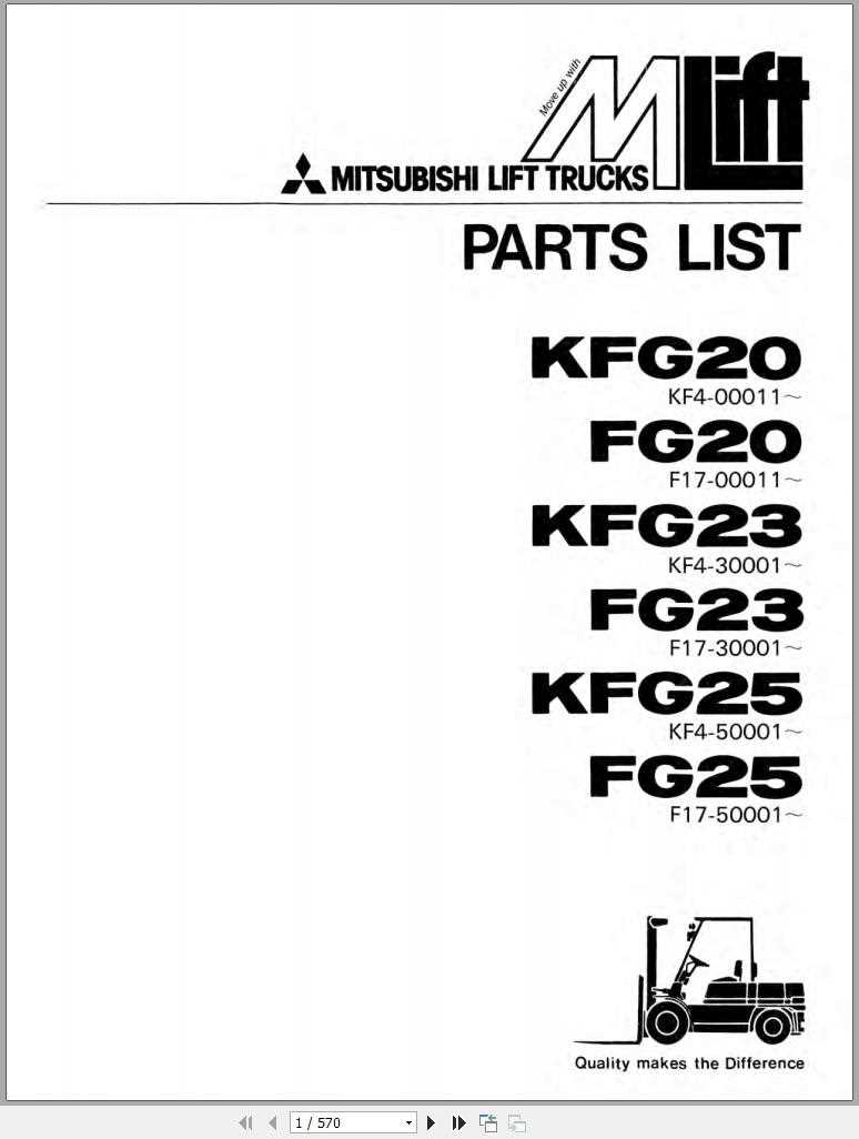 mitsubishi fg25 forklift parts diagram