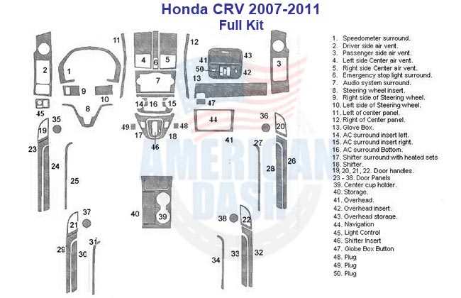 honda crv 2007 parts diagram