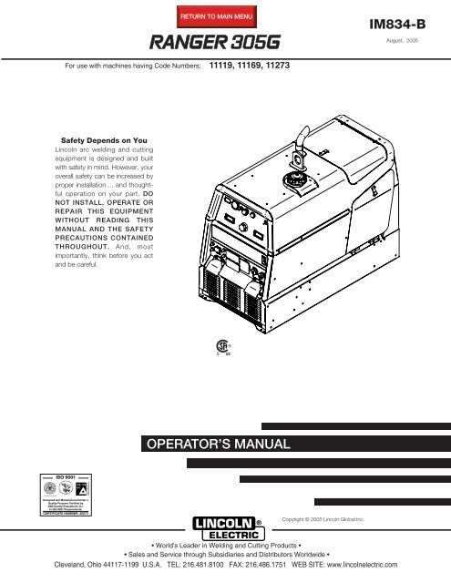 lincoln ranger 305g parts diagram