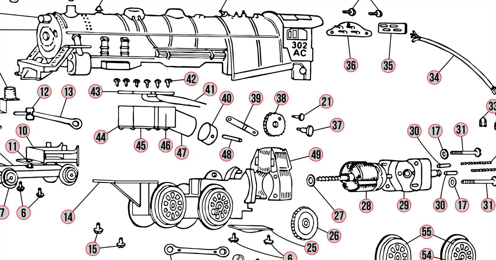 lionel parts list and exploded diagrams