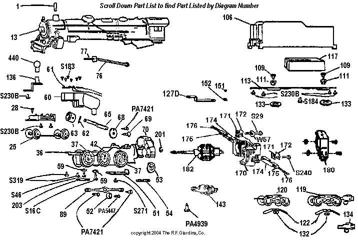 lionel parts list and exploded diagrams