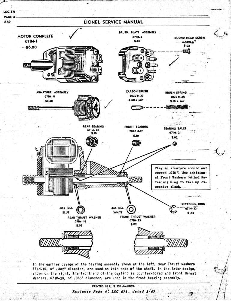 lionel train parts diagram