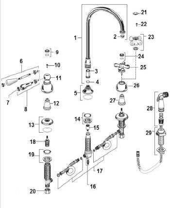 american standard faucet parts diagram