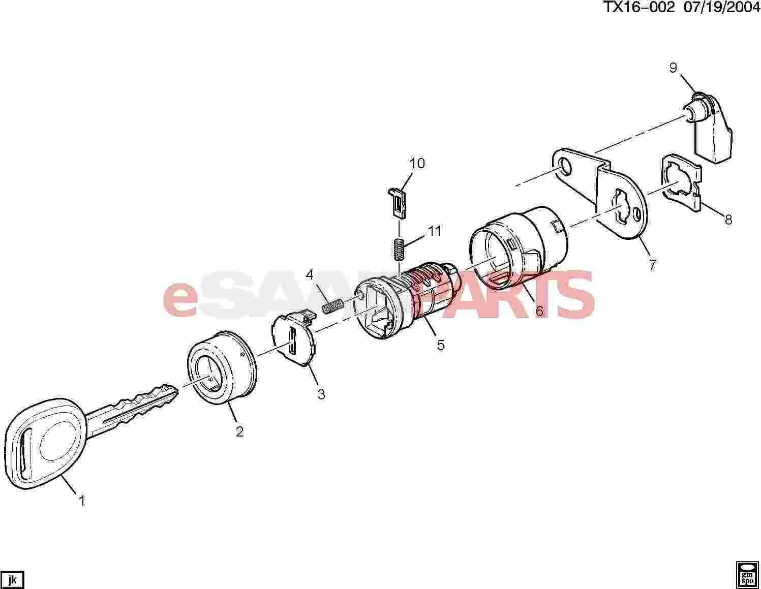 lock cylinder parts diagram