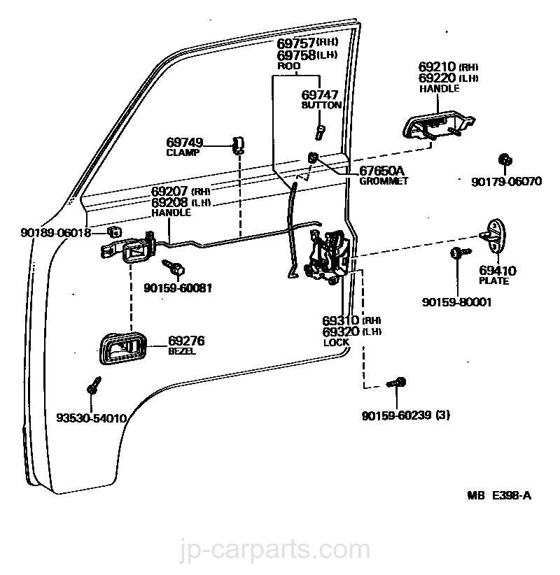 lock parts names diagram