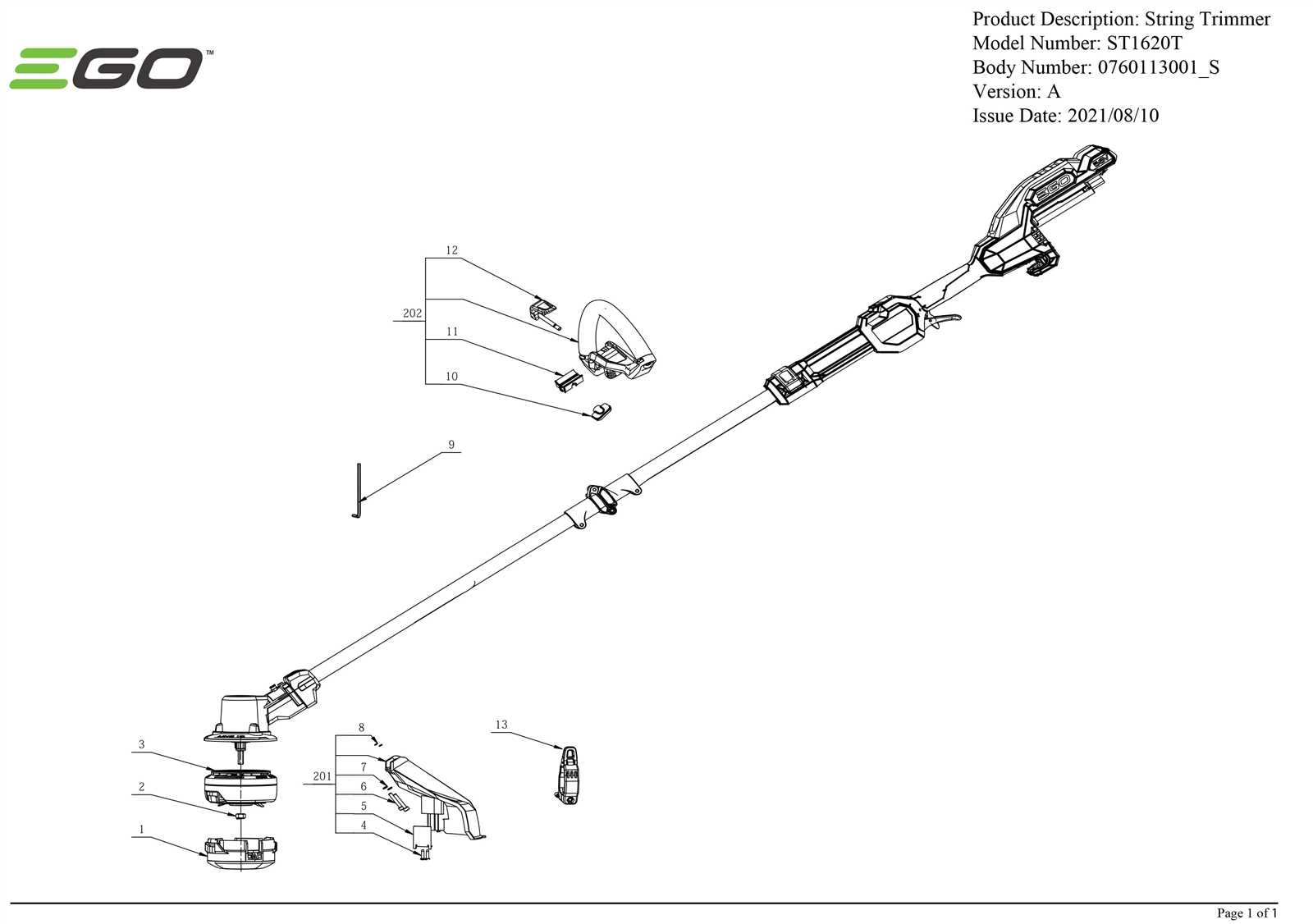 grass trimmer parts diagram