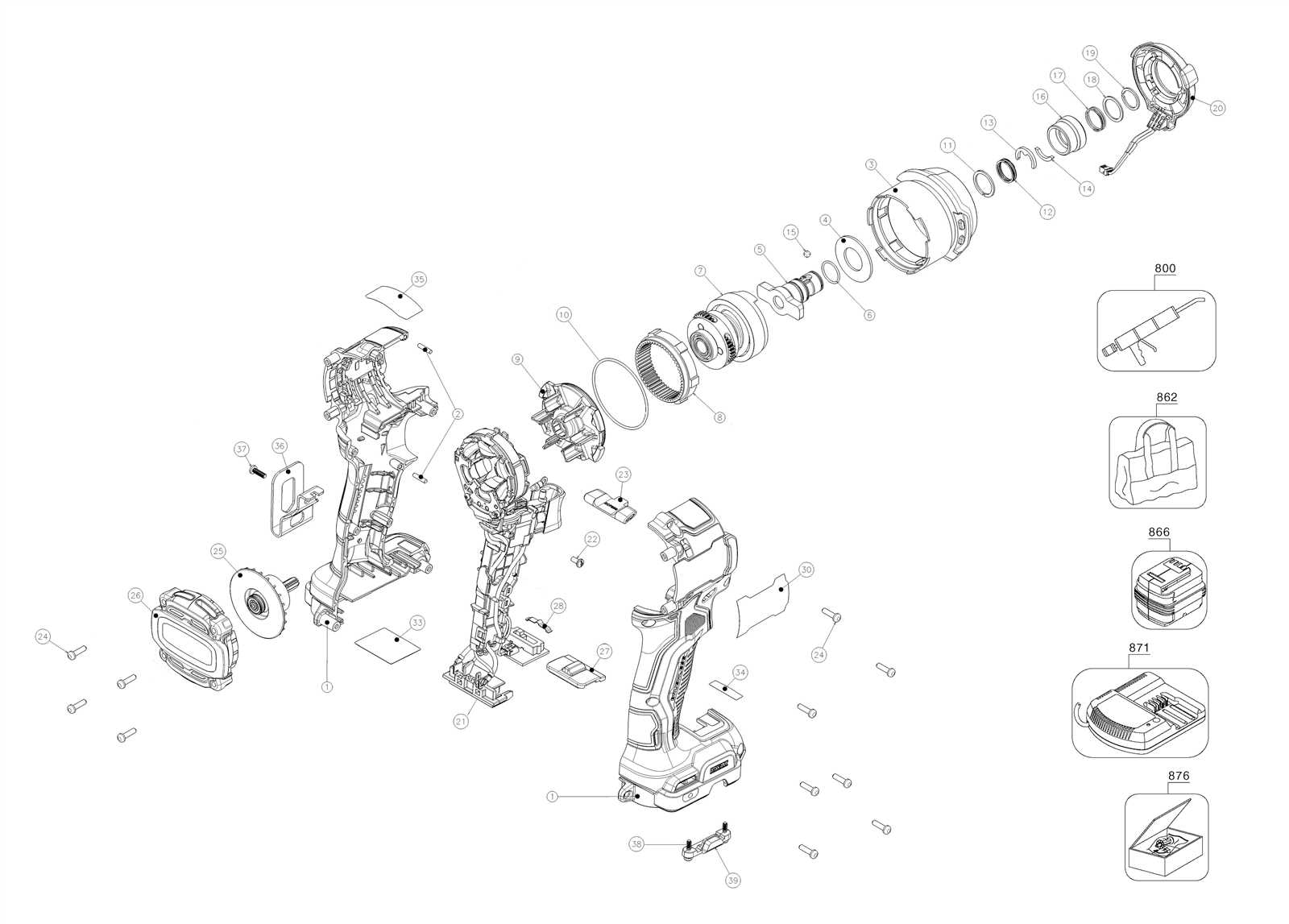 dewalt dcf850 parts diagram