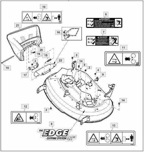 42 inch john deere mower deck parts diagram