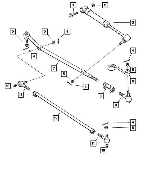 jeep xj steering parts diagram