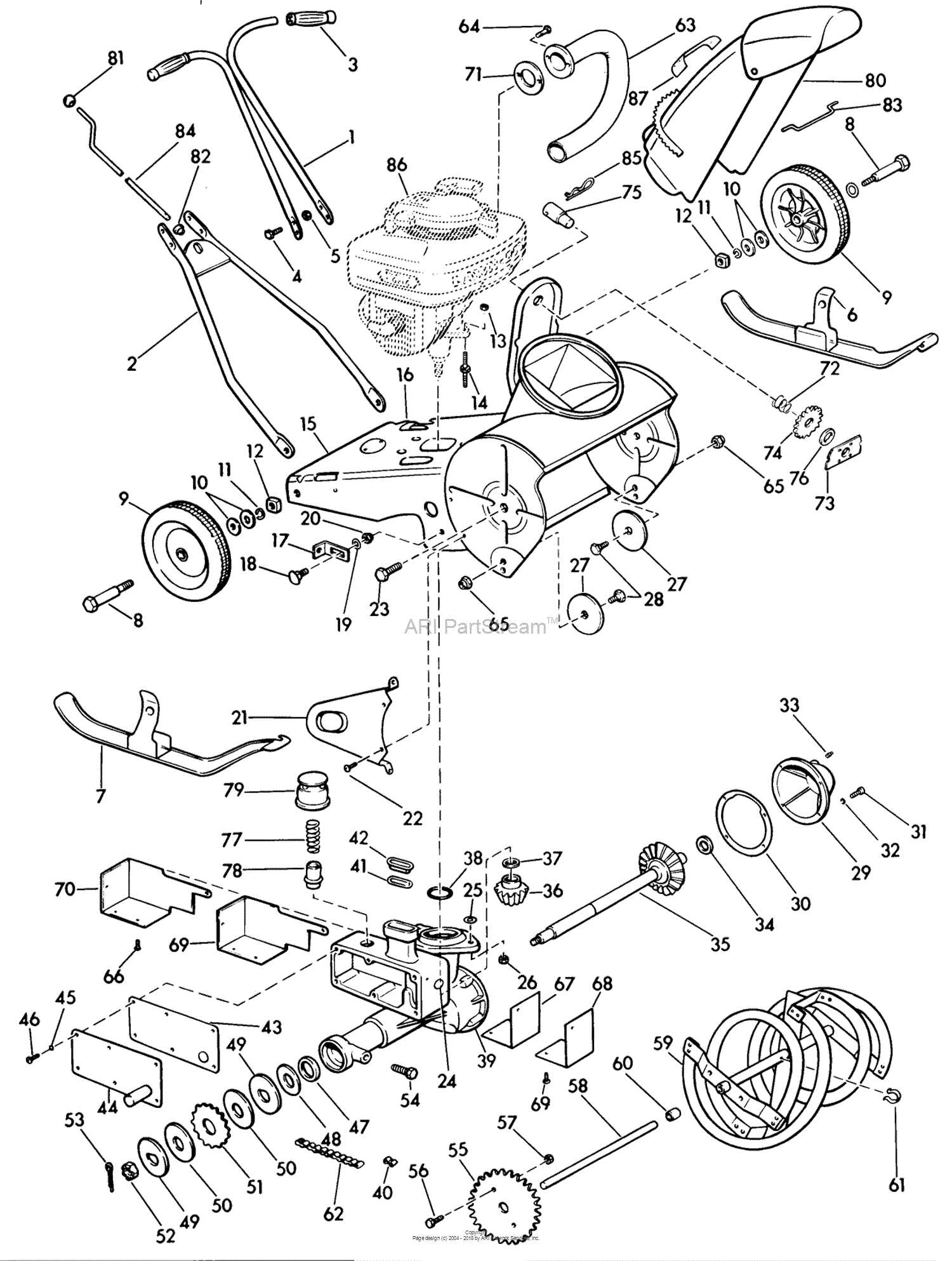 lucknow snowblower parts diagram