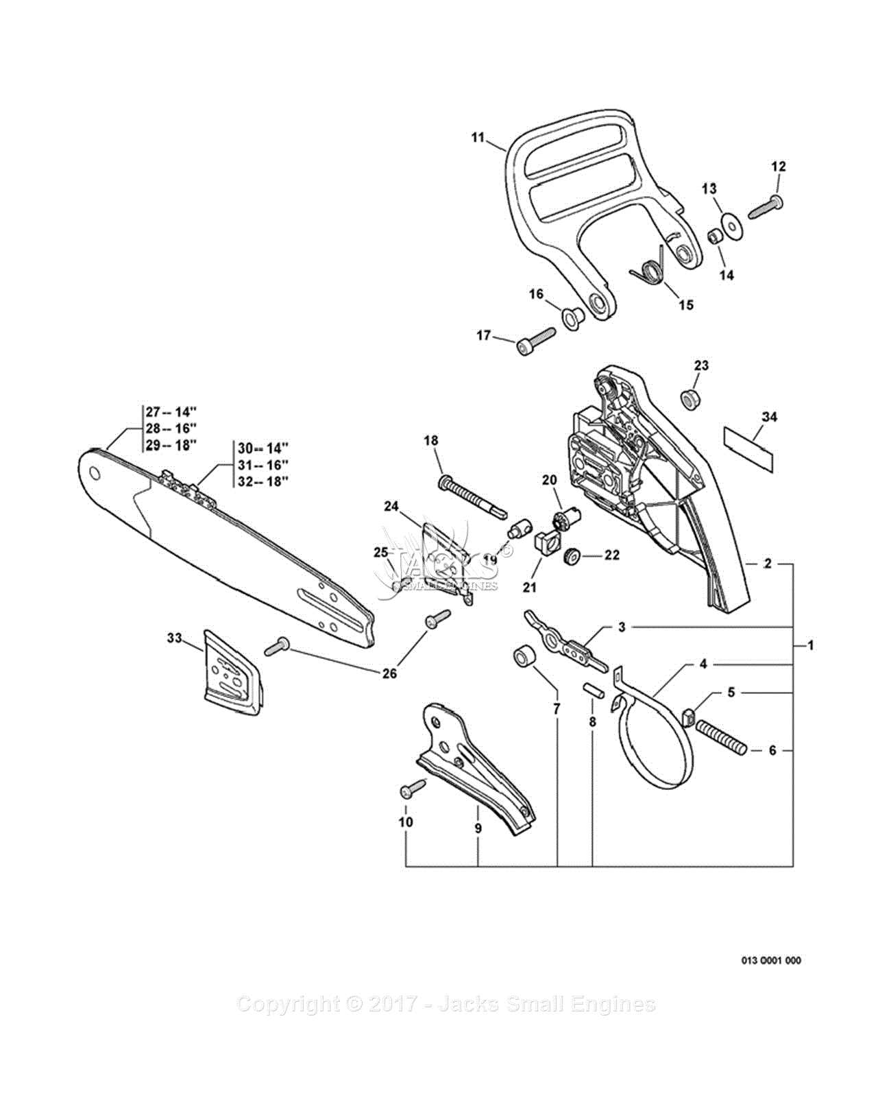 echo chainsaw parts diagram