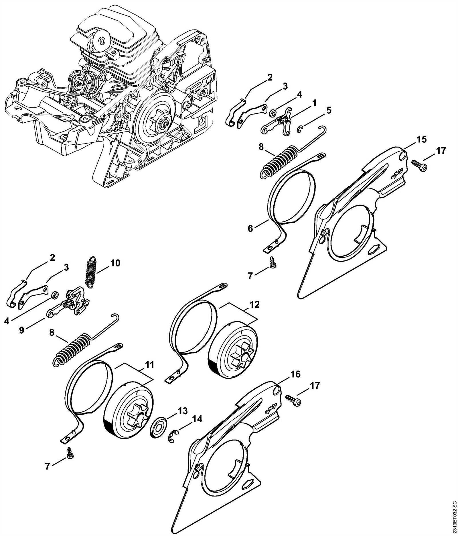 ms250 stihl chainsaw parts diagram