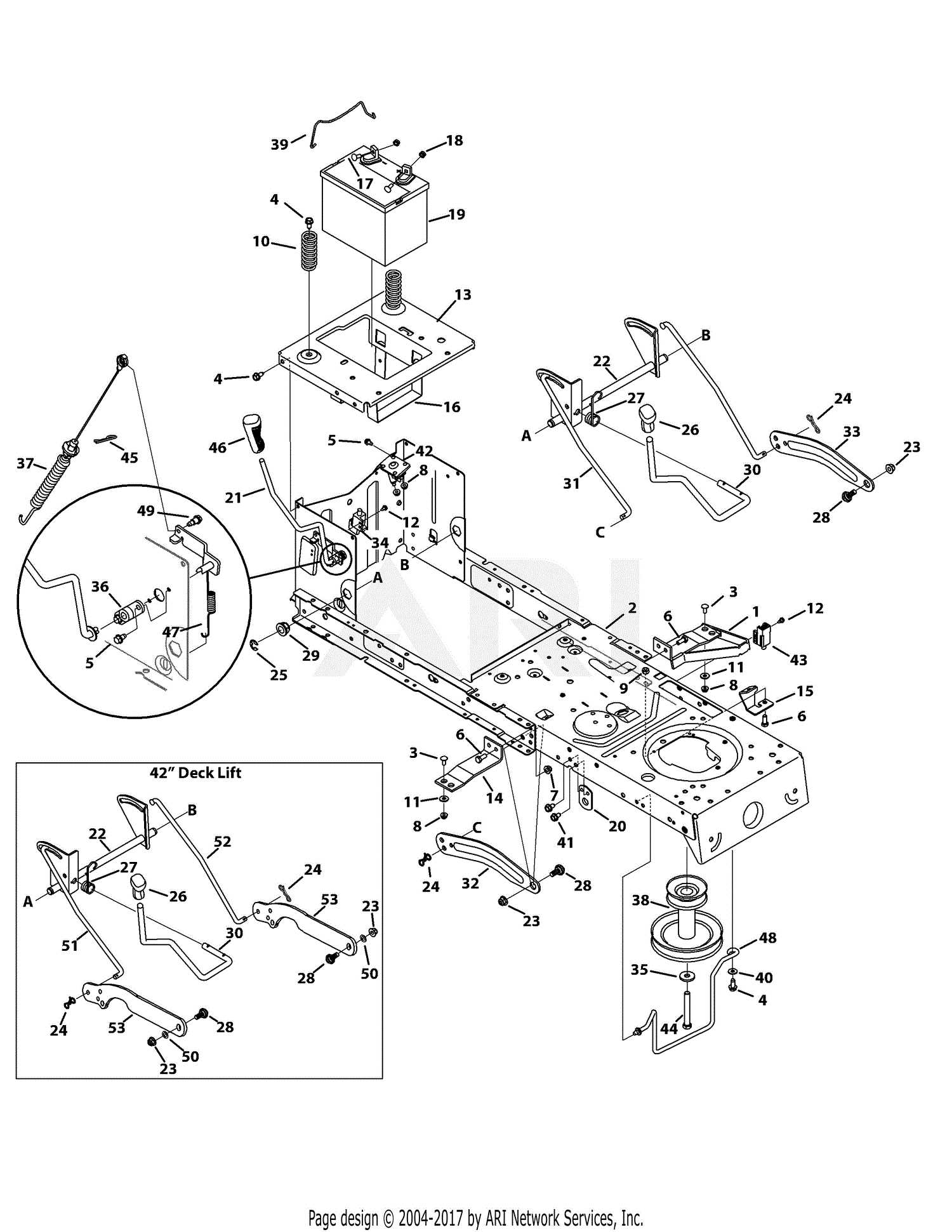 huskee lt4200 parts diagram