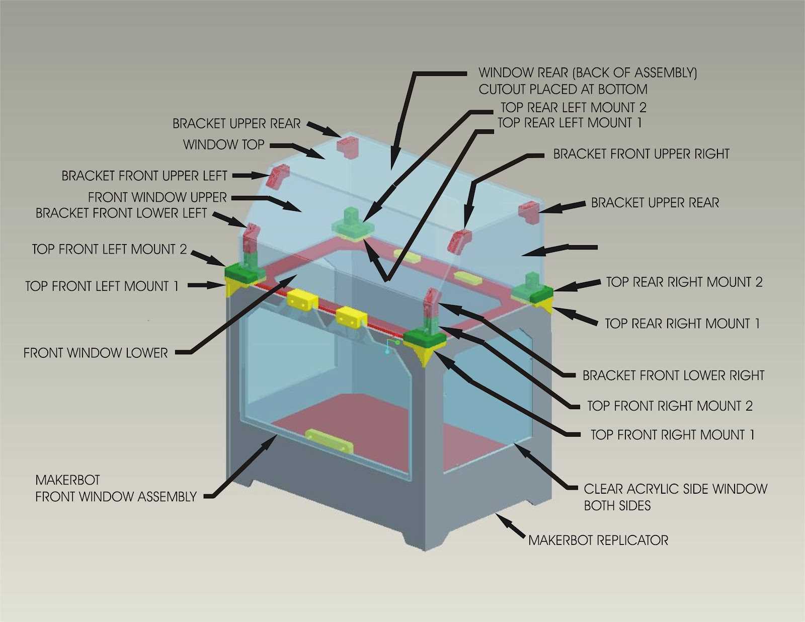 makerbot replicator parts diagram