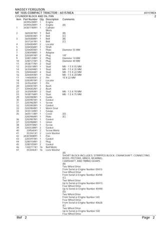 massey ferguson 1035 parts diagram