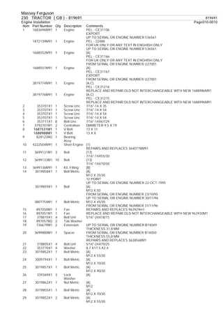 massey ferguson 230 parts diagram