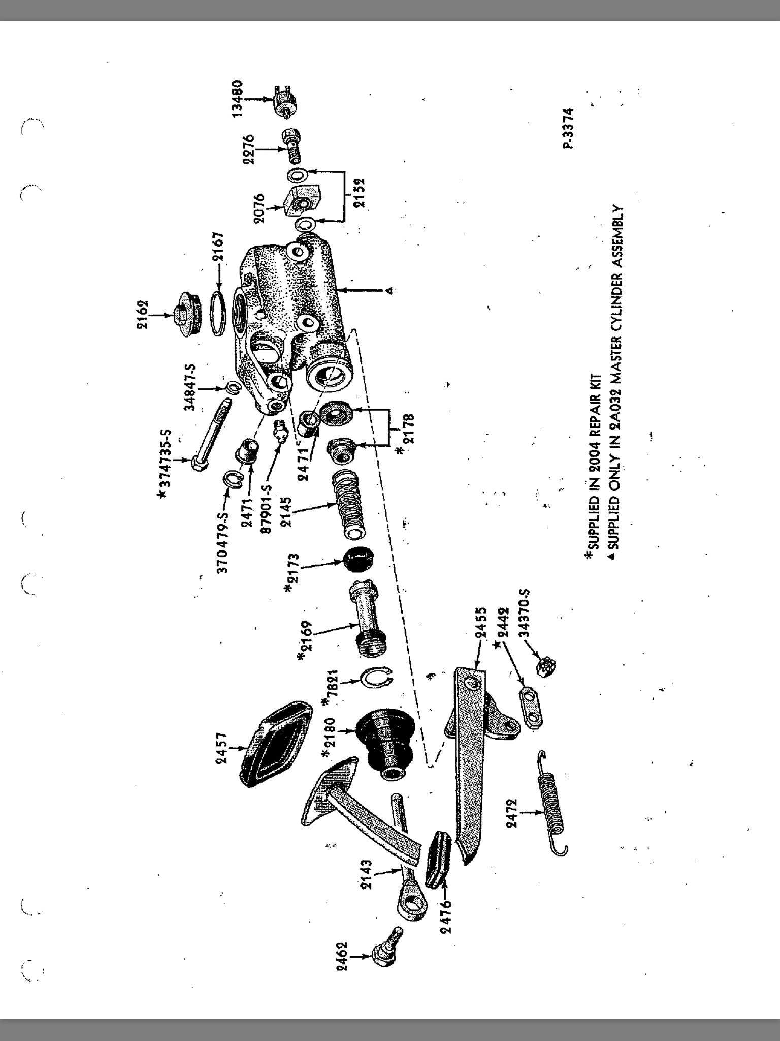 master cylinder parts diagram