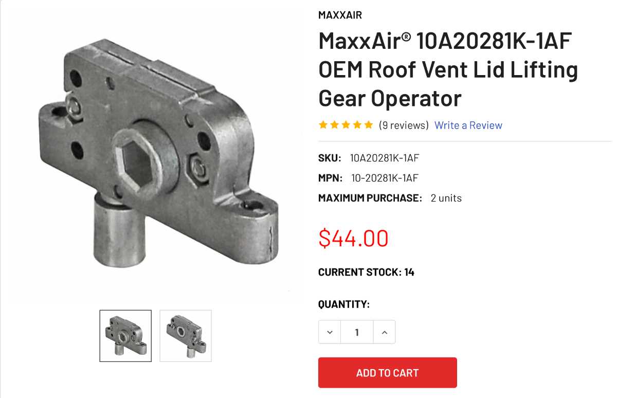 maxxfan parts diagram