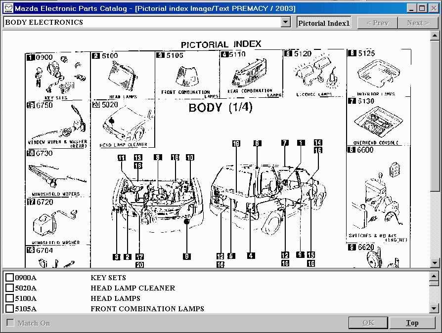 mazda parts diagram catalog