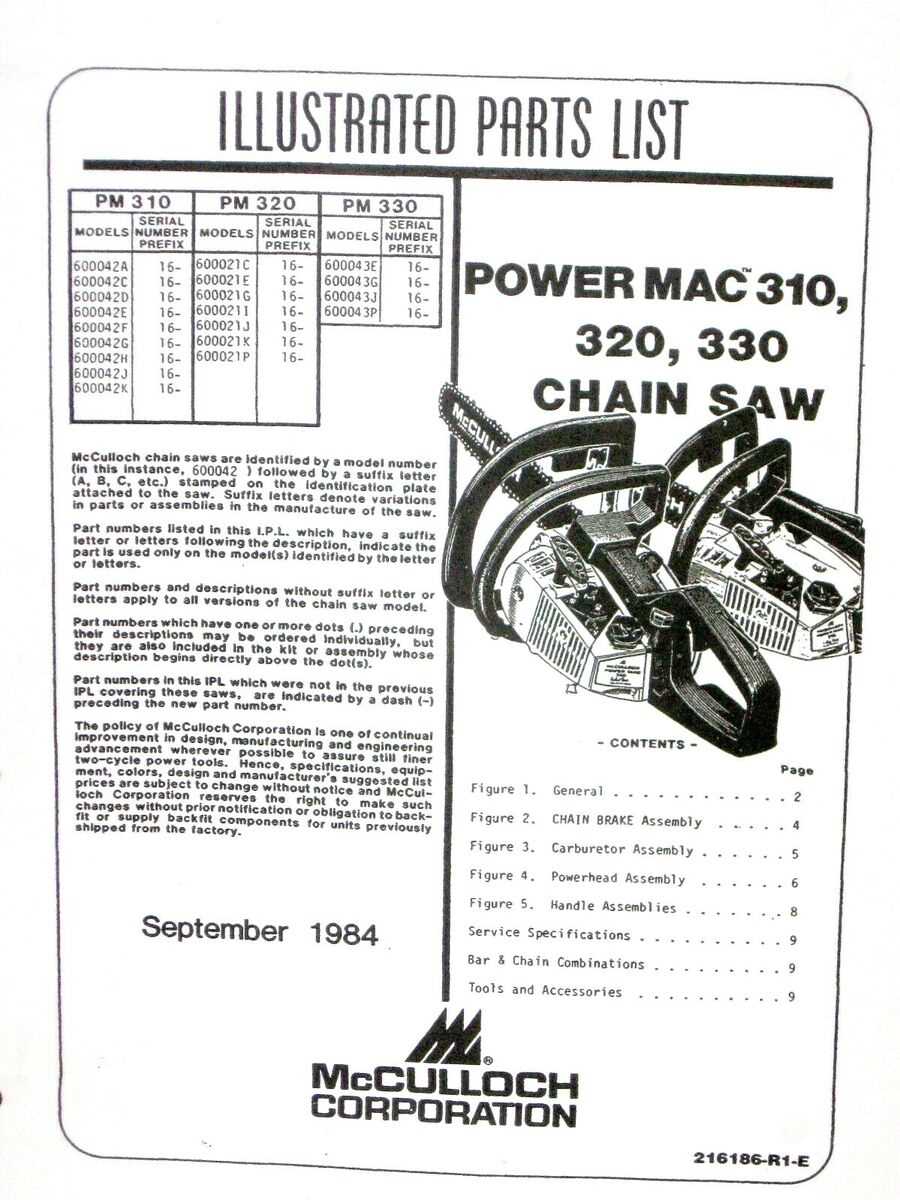 mcculloch mac 110 chainsaw parts diagram