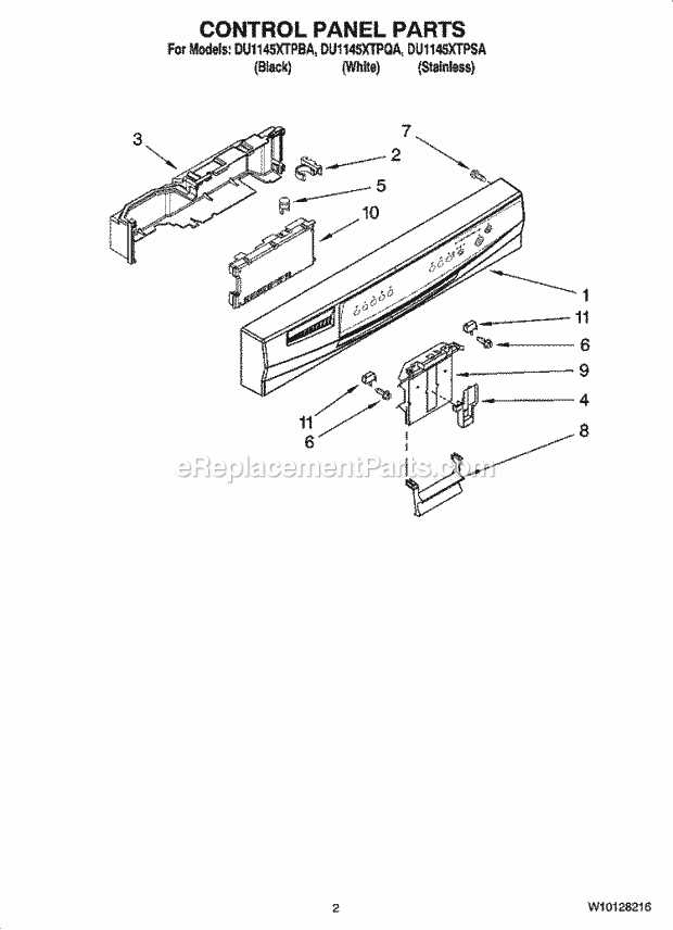 model whirlpool dishwasher parts diagram