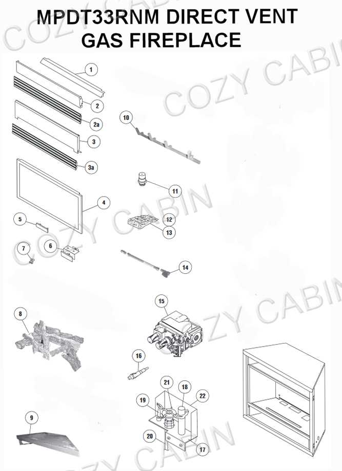gas fireplace parts diagram