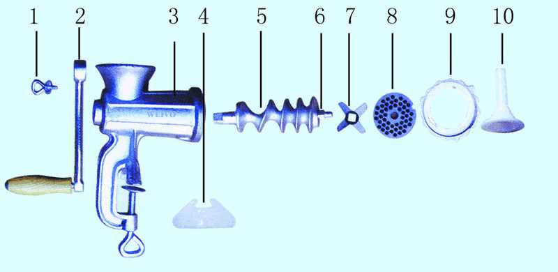 meat grinder parts diagram