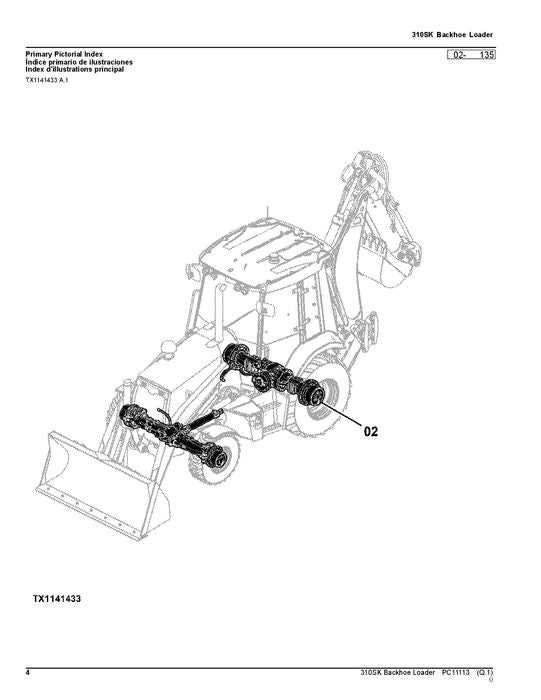 john deere 135 parts diagram