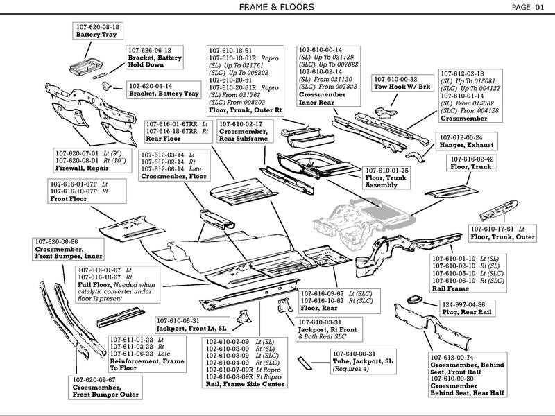 mercedes 380sl parts diagram