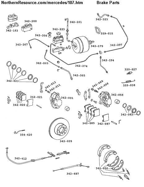 mercedes r107 parts diagram