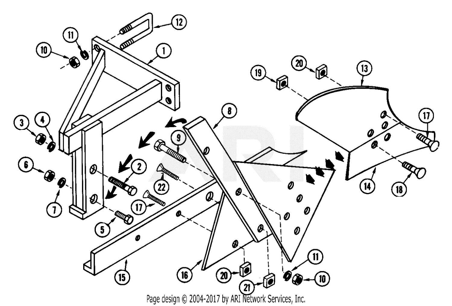 moldboard plow parts diagram