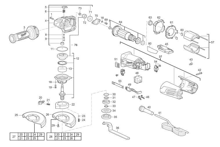 milwaukee angle grinder parts diagram